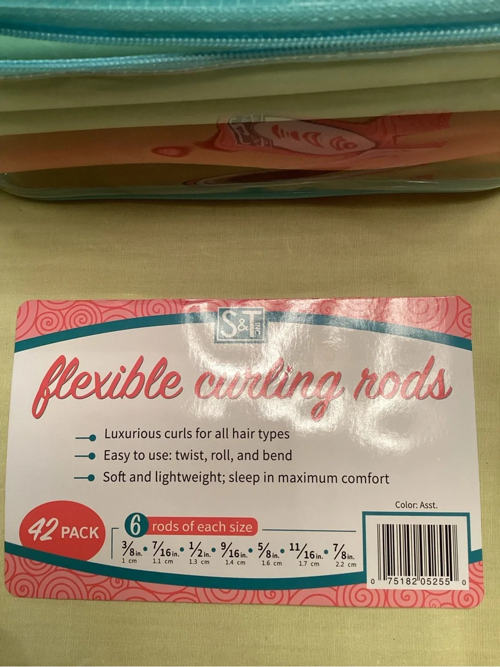 S&T 42-Pc Set Flexible Curling Rods in Plastic Storage Bag